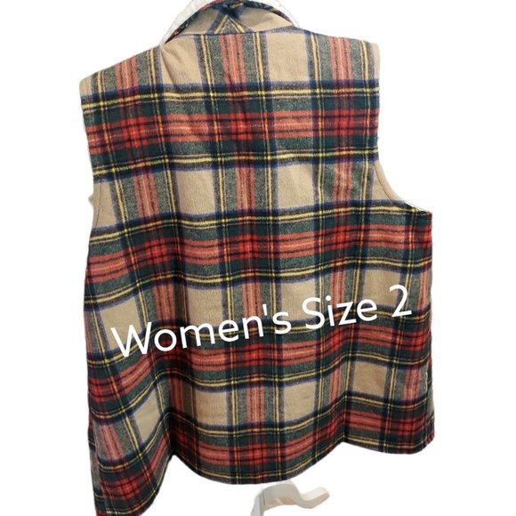 Maurices Plaid Sherpa Vest Women's Plus Size 2 - Picture 2 of 6